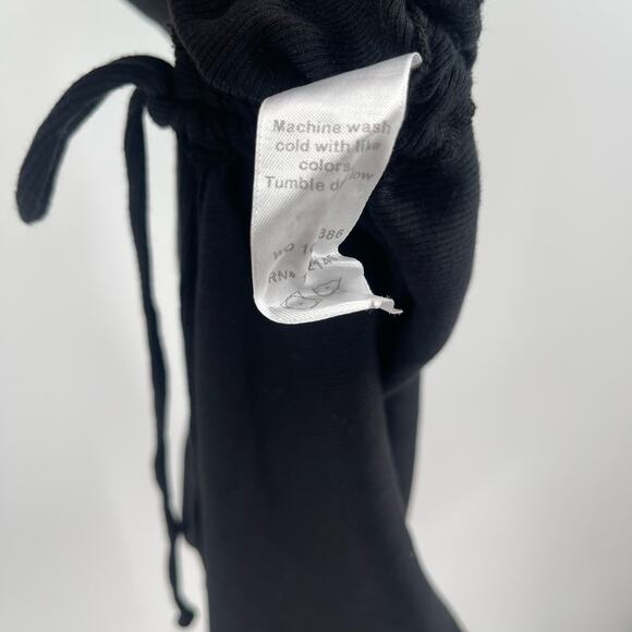 NEW MICHAEL STARS Marine Dress Size Small Black Ribbed Ruched Tie Maxi Bodycon - Picture 13 of 13